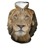 Sweat à capuche lion imprimé 3D