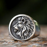 Bague Tête de Lion Argentée