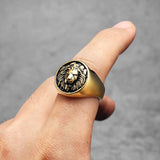 Bague Tête de Lion Croix Fleur de Lys