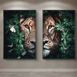 Toile Lion Peinture Amour Félin