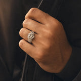 Bague Tête de Lion Noblesse Homme porté