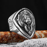 Bague Tête de Lion Blason Royal