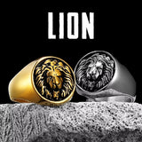 Bague Tête de Lion Croix Fleur de Lys
