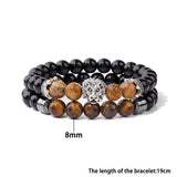 Bracelet Lion Onyx et Œil de Tigre