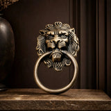 Heurtoir Lion Bronze Ancien porté