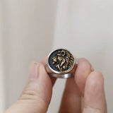 Bague Tête de Lion Acier 3D