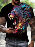 T-Shirt Lion Peinture Graphique