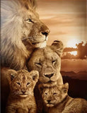 Toile Lion Coucher de Soleil