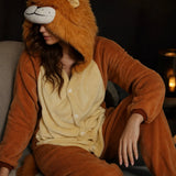 Pyjama Lion Femme porté