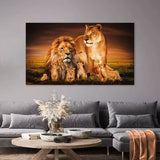 Toile Lion Famille