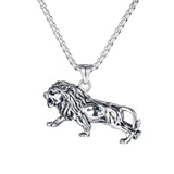 Collier Lion 3D en acier doré