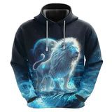 Sweat à capuche Lion imprimé 3D