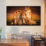 Toile Lion Famille