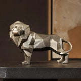 Statue Lion Origami Doré porté