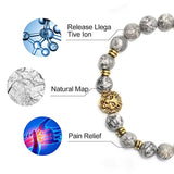 Bracelet Lion Jaspe Gris
