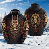 Sweat à capuche Lion Baroque Noir et Or