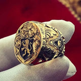 Bague Chevalière Lion couleur argent
