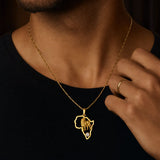 Pendentif Lion Terres Africaines porté