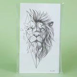 Tatouage Temporaire Lion Géometrique