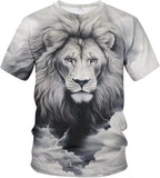 T-Shirt Lion Rugissant Crinière Rouge
