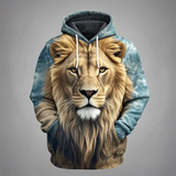 Sweat à capuche lion 3D