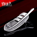 Pendentif Plume Griffe en Acier