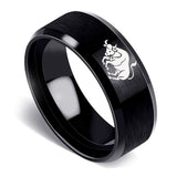 Bague Lion signe astrologique acier noir