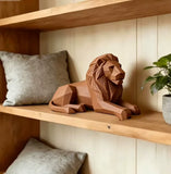 Statue Lion Origami Bleu