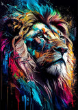 Toile Lion Art Numérique