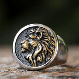 Bague Tête de Lion Acier 3D