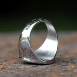 Bague tête de lion en acier