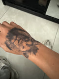 Tatouage Temporaire Lion Aquarelle