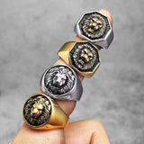 Bague Tête de Lion Templier