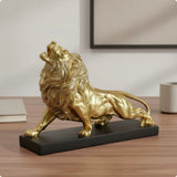 Statue Lion Rugissant Bleu