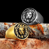 Bague Tête de Lion Templier