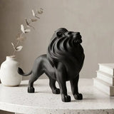 Statue Lion Résine Noire