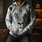 Sweat Lion Monochrome porté