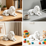 Statue Lion Origami Bleu
