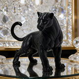Statue Lion Rugissant Noir