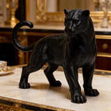 Statue Lion Rugissant Noir