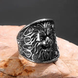 Bague Tête de Lion Éclat Zirconique