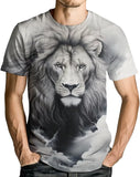T-Shirt Lion Rugissant Crinière Rouge