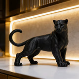 Statue Lion Rugissant Noir
