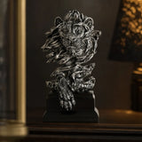 Statue Lion Argenté porté