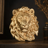 Tête de Lion Murale Dorée porté