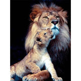 Tableau Lion Lionne et Lionceau
