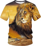 T-Shirt Lion Rugissant Crinière Rouge
