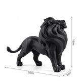 Statue Lion Noire en Résine