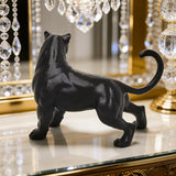Statue Lion Rugissant Noir
