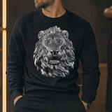 Tête de Lion Murale Argentée porté